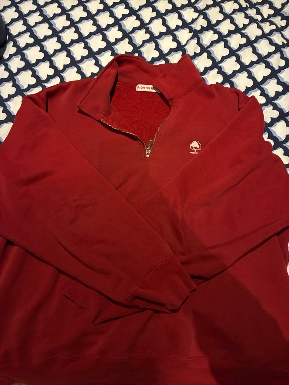 Men's Quarter-Zip Pullover Sweater - Deep Red
